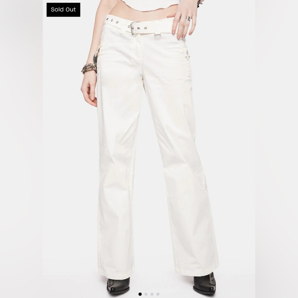 Edikted White Sia Cargo Pants